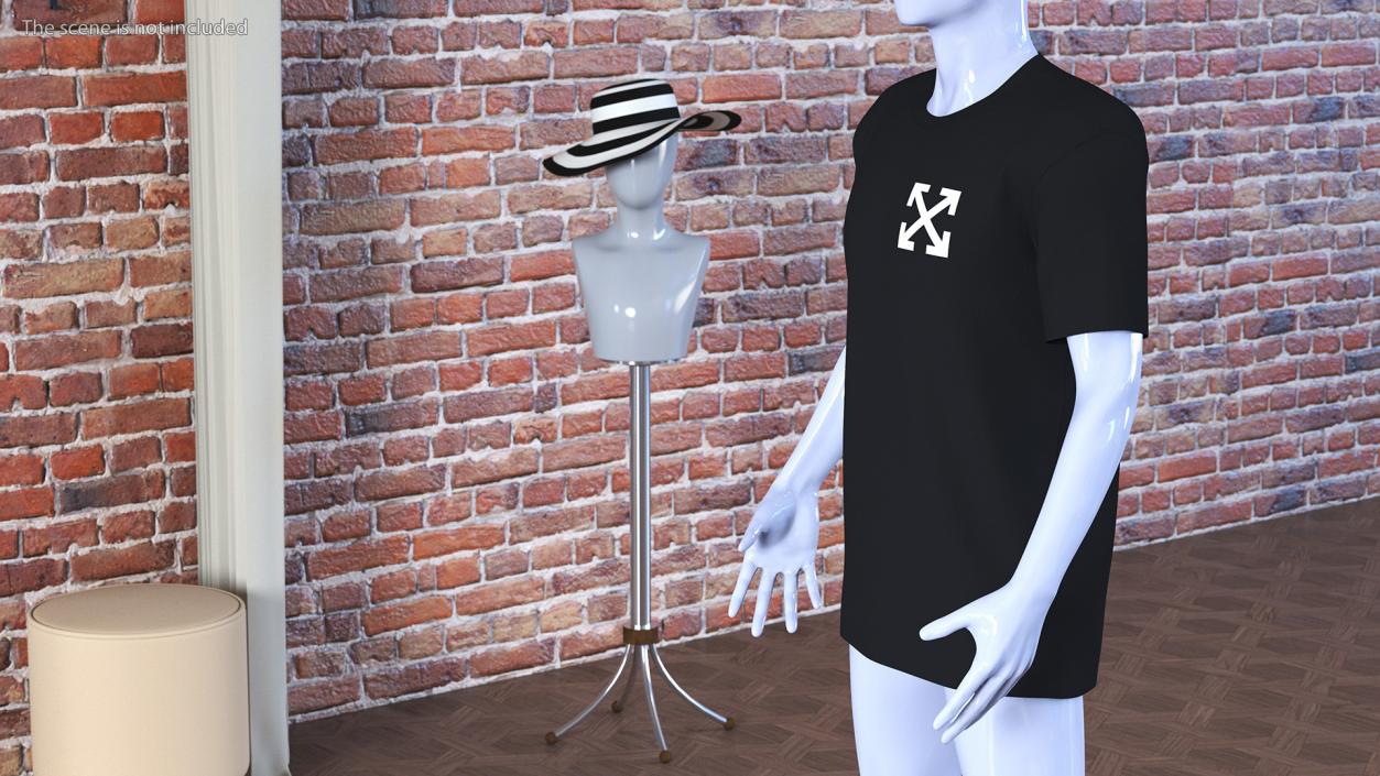 3D Shirt Off White on Mannequin model