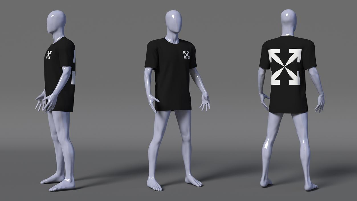 3D Shirt Off White on Mannequin model