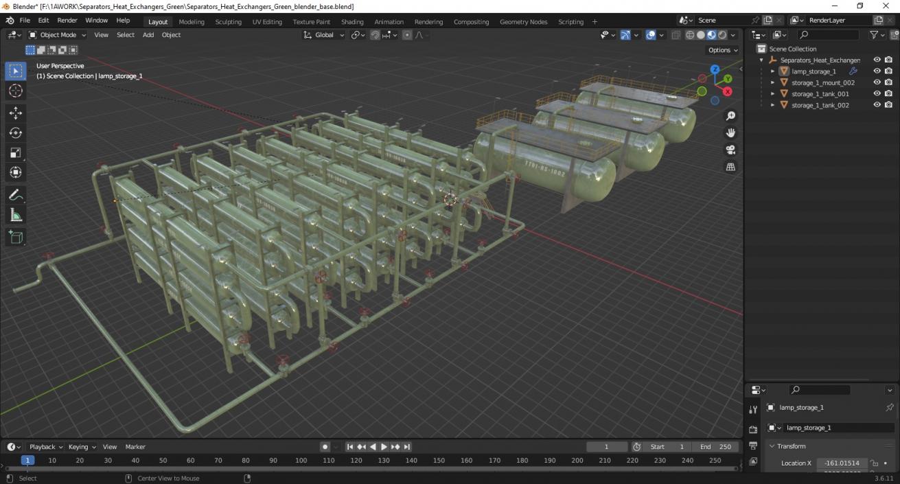 Separators Heat Exchangers Green 3D