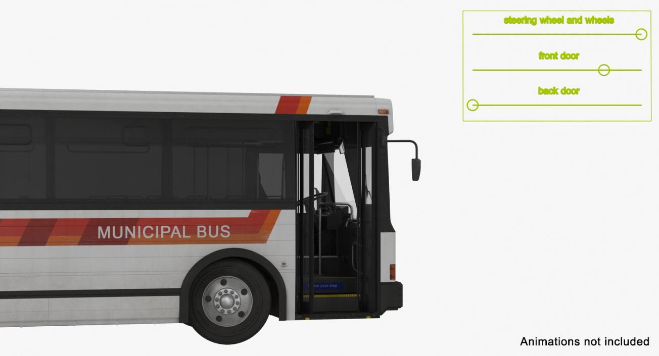 3D Flxible Metro D Municipal Bus Rigged