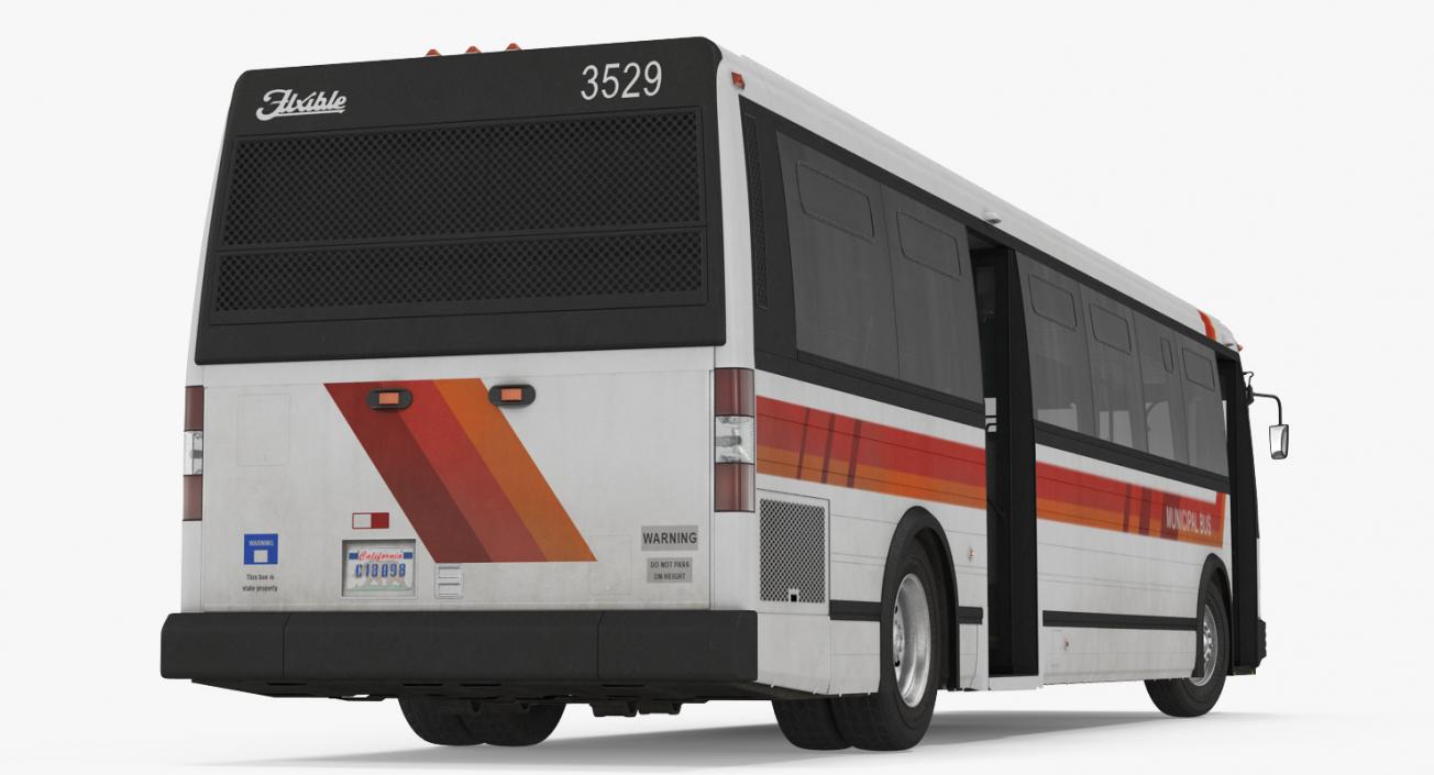 3D Flxible Metro D Municipal Bus Rigged