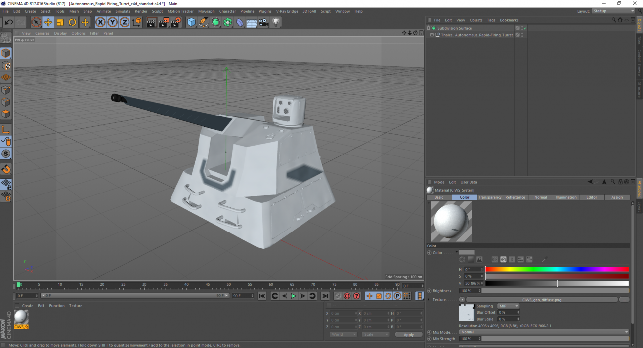 3D model Autonomous Rapid-Firing Turret