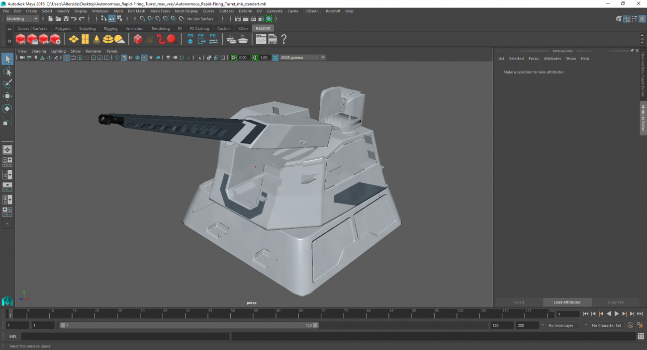 3D model Autonomous Rapid-Firing Turret