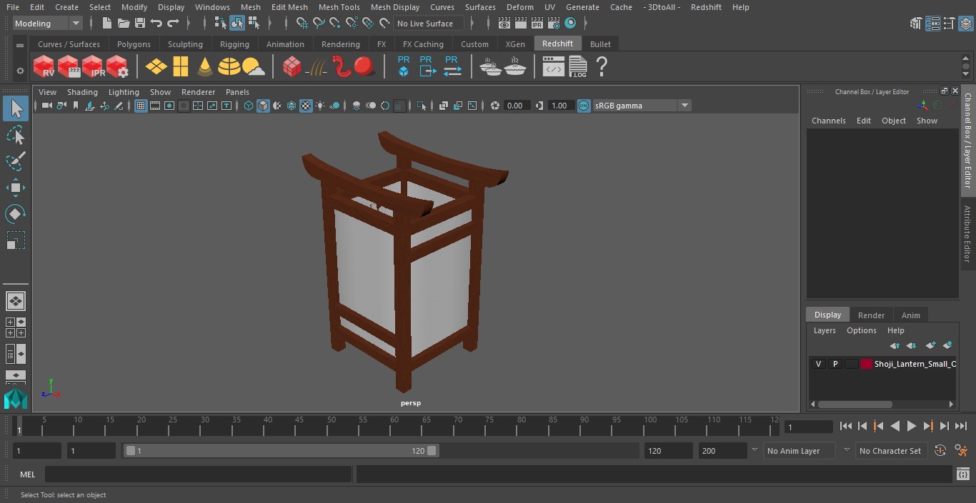 3D Shoji Lantern Small Off model