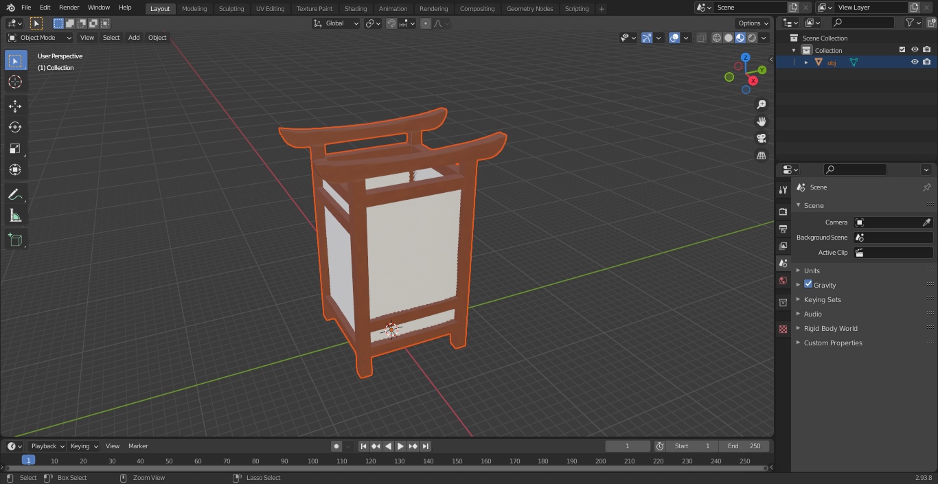 3D Shoji Lantern Small Off model