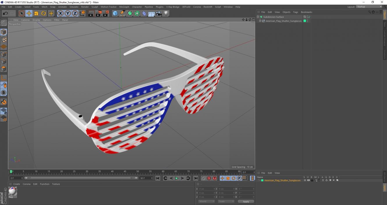 American Flag Shutter Sunglasses 3D