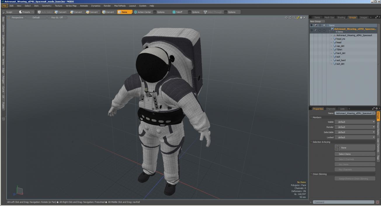 Astronaut Wearing xEMU Spacesuit 3D