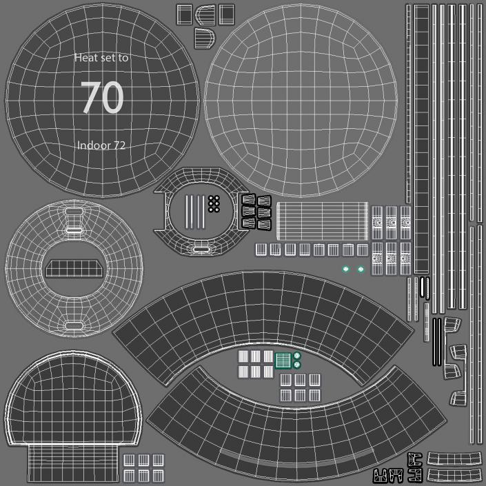 3D Wall Thermostat Google Nest Black model