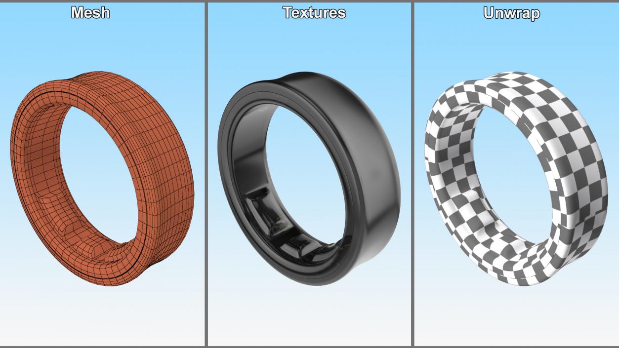 Samsung Galaxy Ring Titanium Black 3D model