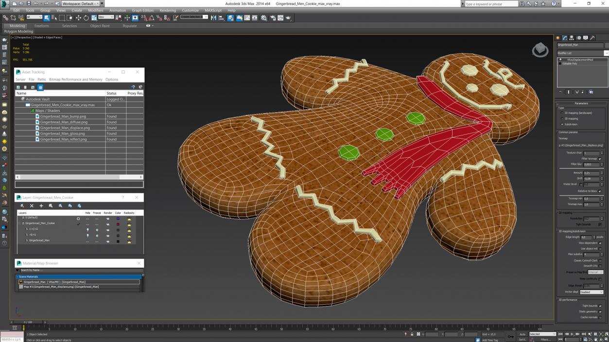 Gingerbread Men Cookie 3D