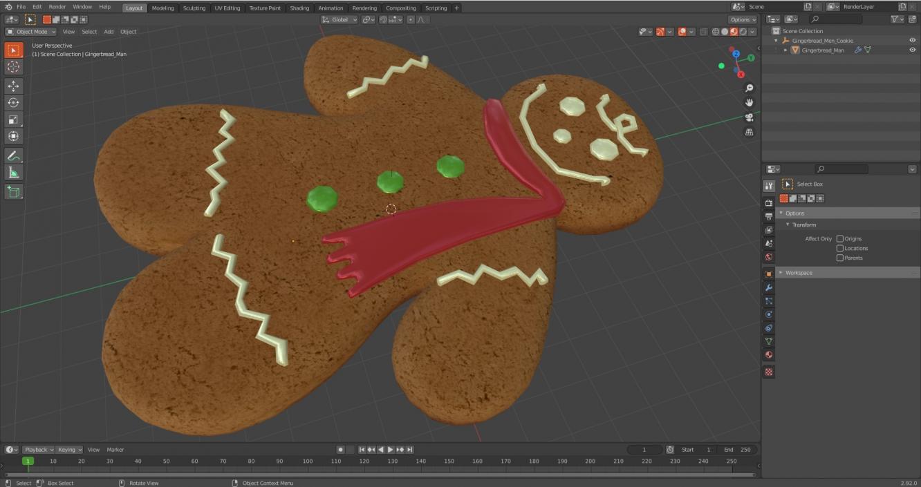 Gingerbread Men Cookie 3D