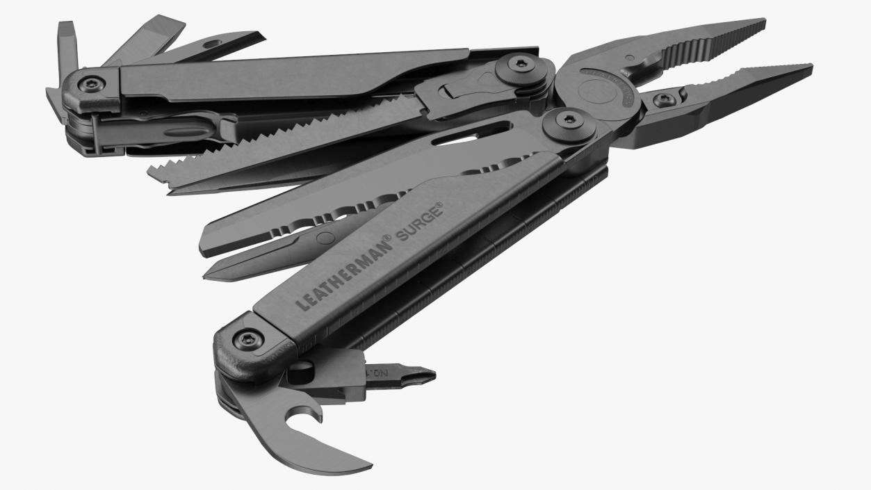 Leatherman Surge Multitool Black Open 3D