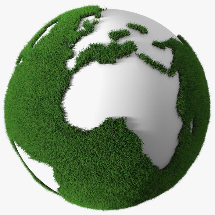 Stylized Earth with Grass Texture Fur 3D