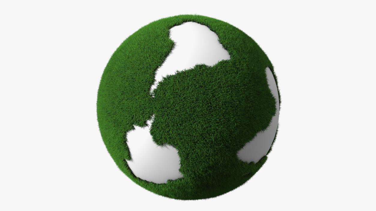 Stylized Earth with Grass Texture Fur 3D