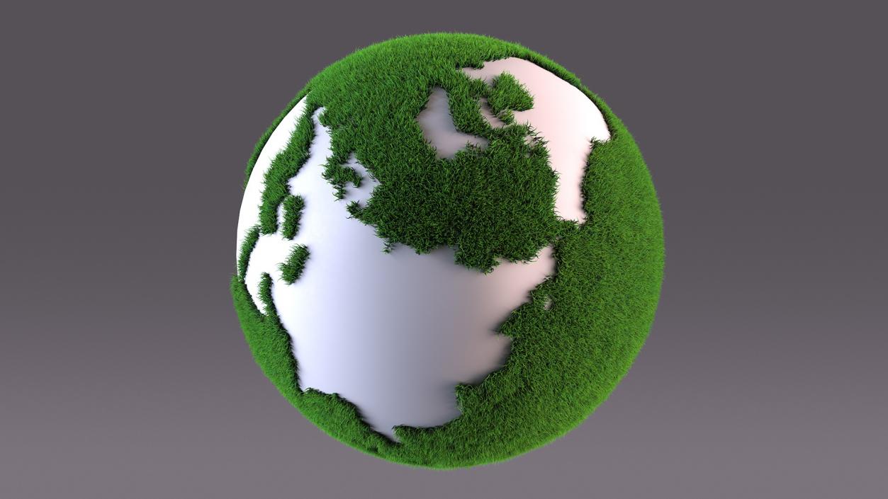 Stylized Earth with Grass Texture Fur 3D