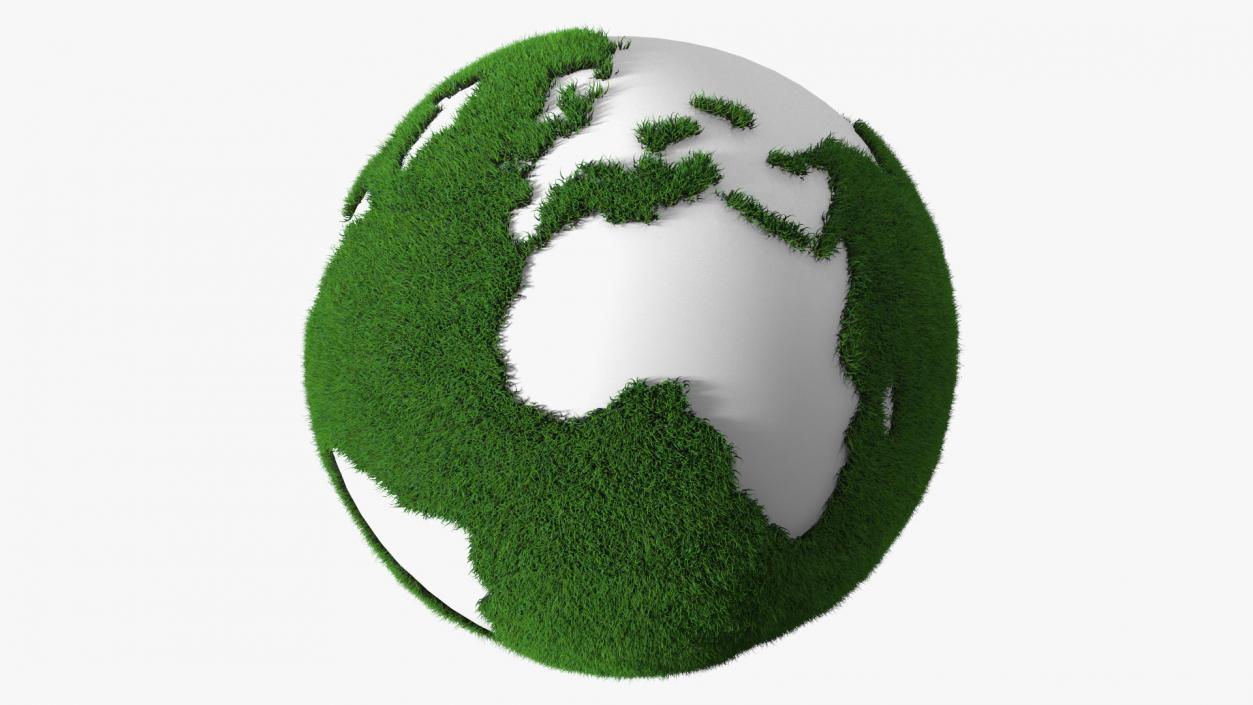 Stylized Earth with Grass Texture Fur 3D