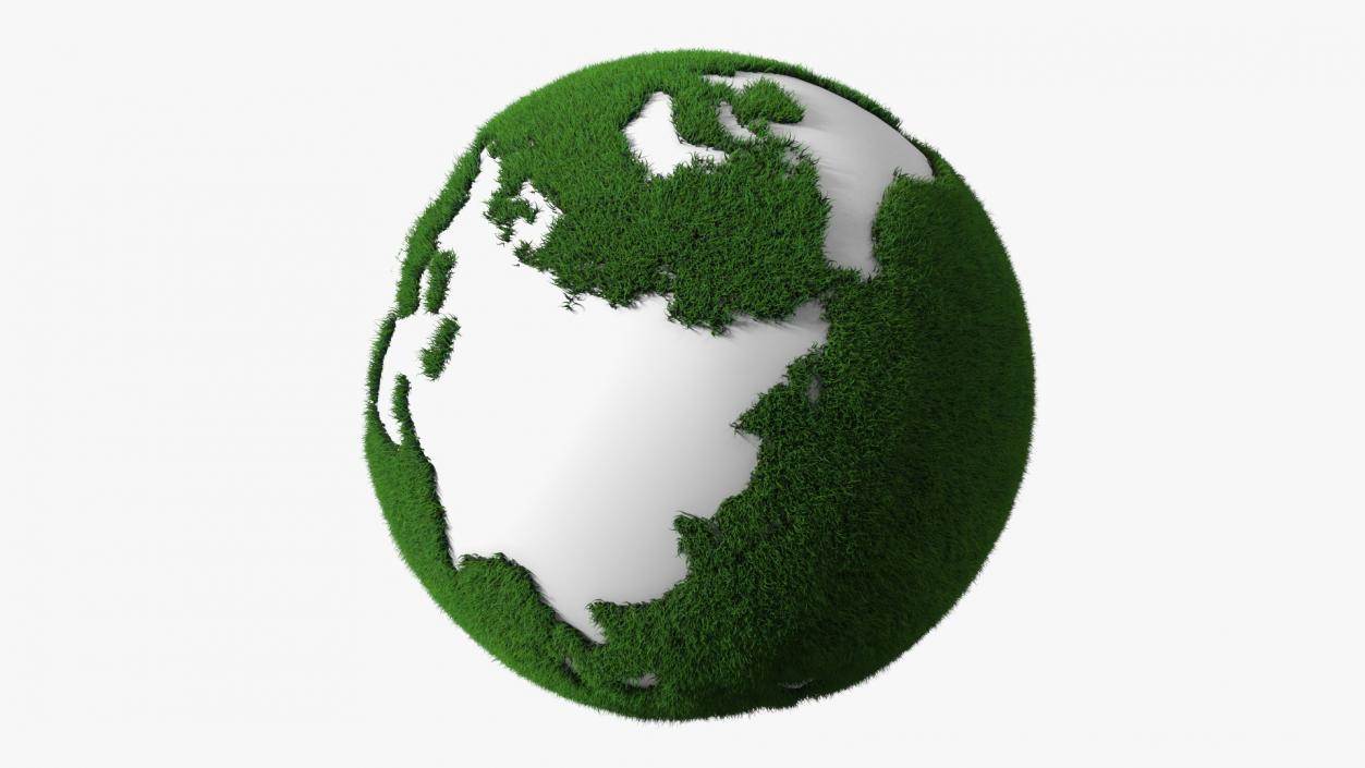 Stylized Earth with Grass Texture Fur 3D