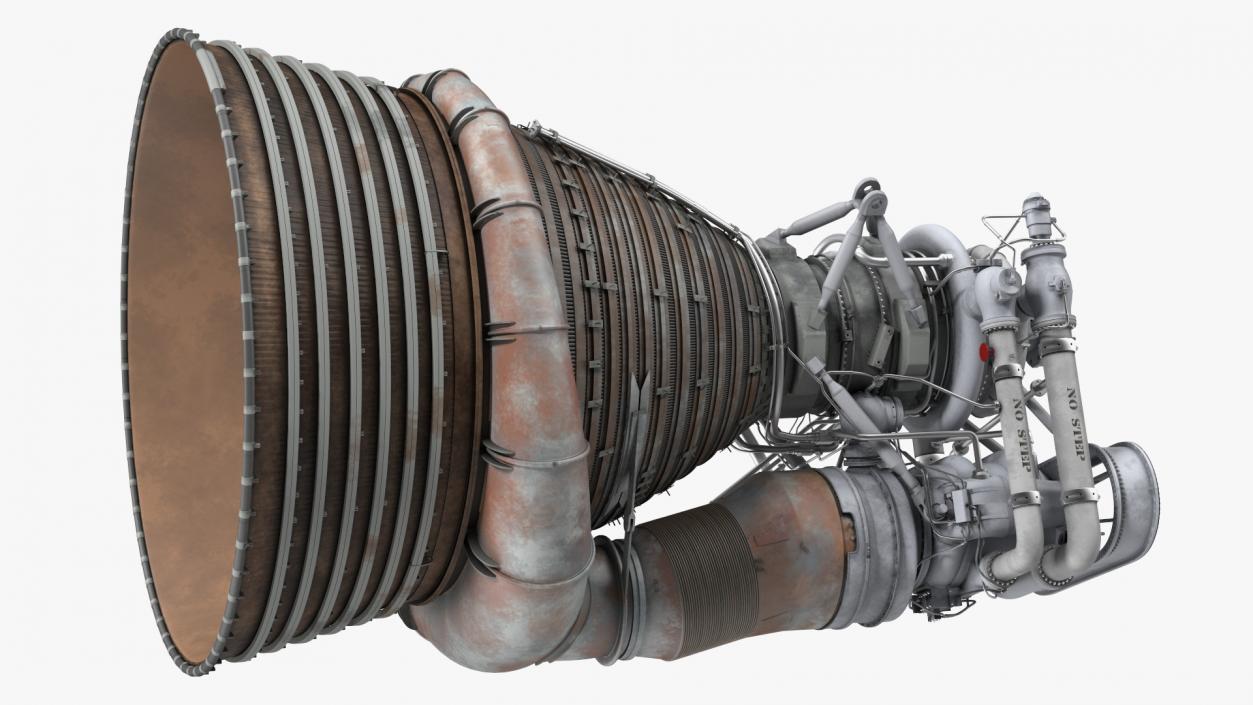 Rocket Engine F-1 with Intricate Piping 3D model