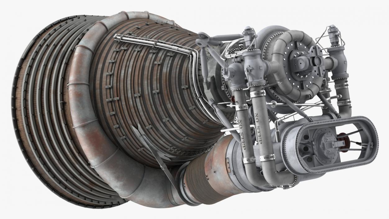 Rocket Engine F-1 with Intricate Piping 3D model