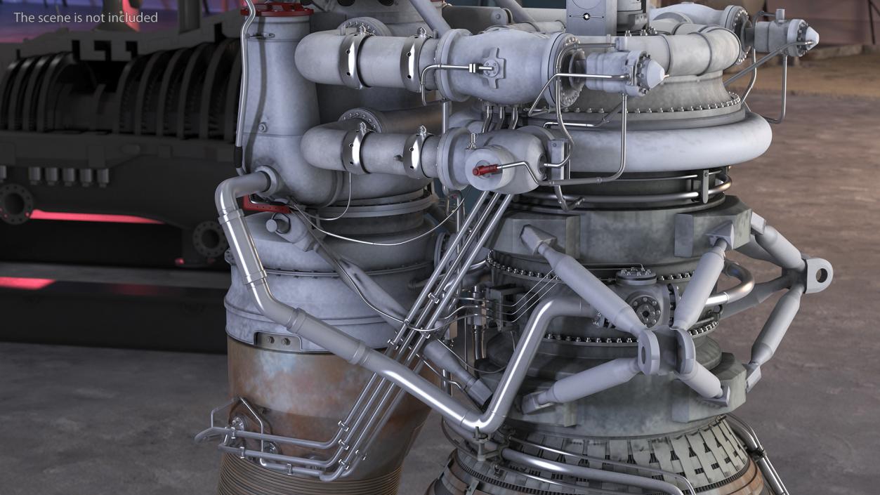 Rocket Engine F-1 with Intricate Piping 3D model