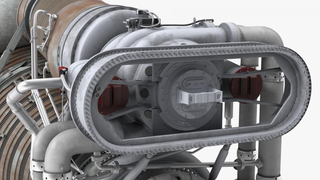 Rocket Engine F-1 with Intricate Piping 3D model