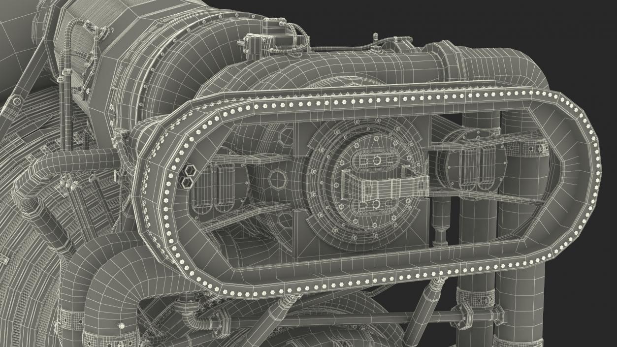 Rocket Engine F-1 with Intricate Piping 3D model