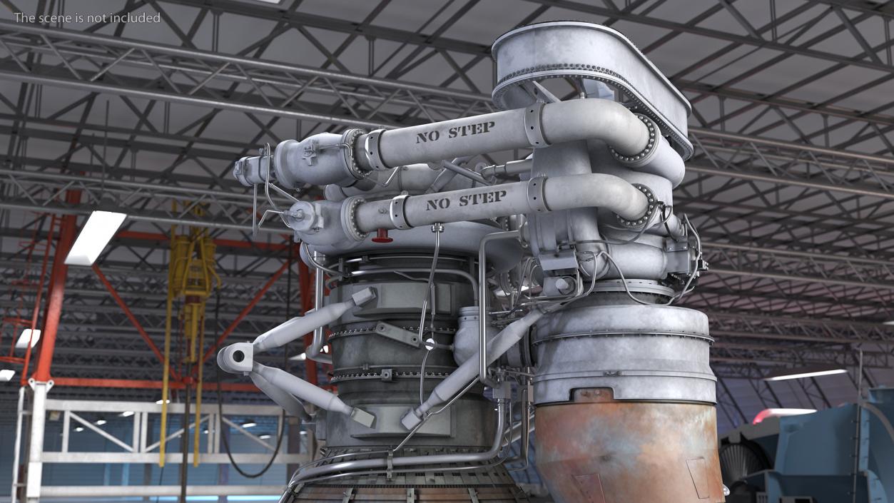 Rocket Engine F-1 with Intricate Piping 3D model