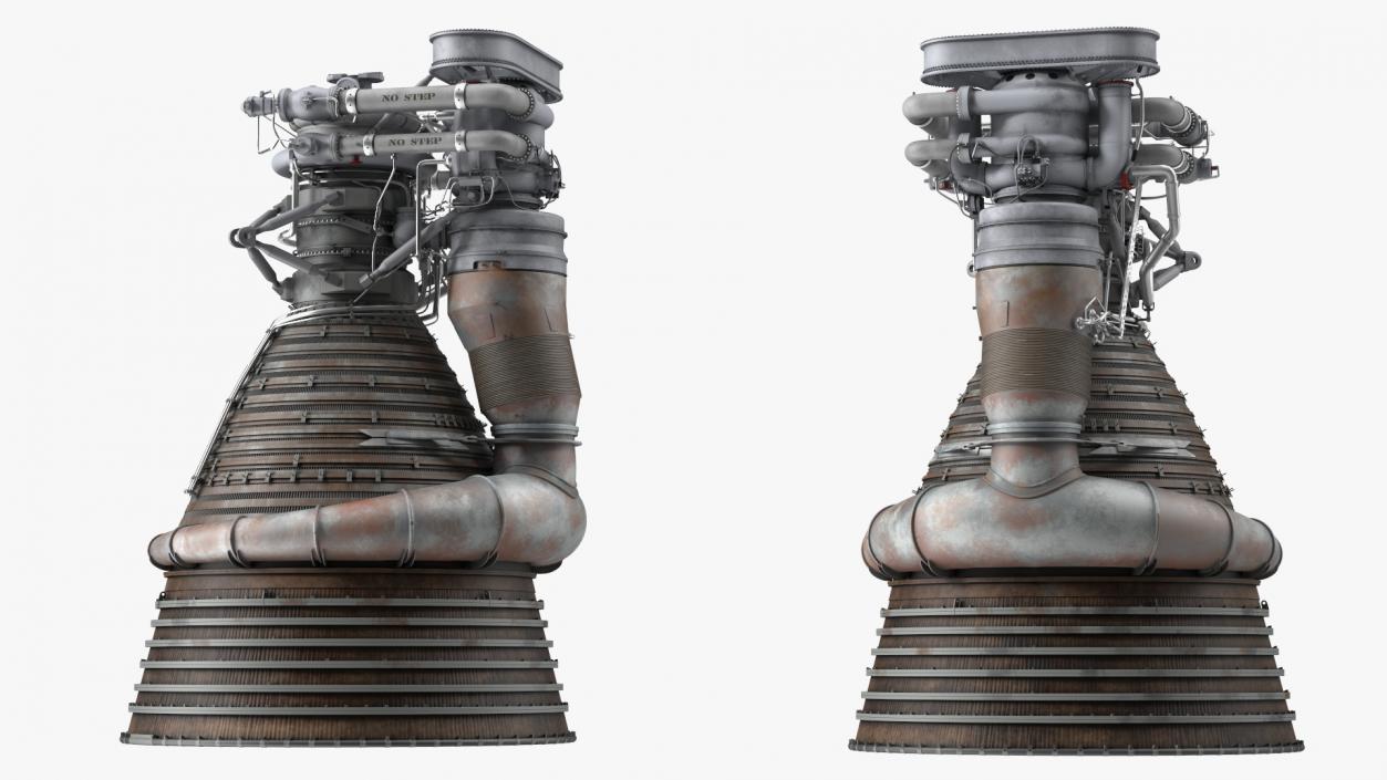 Rocket Engine F-1 with Intricate Piping 3D model