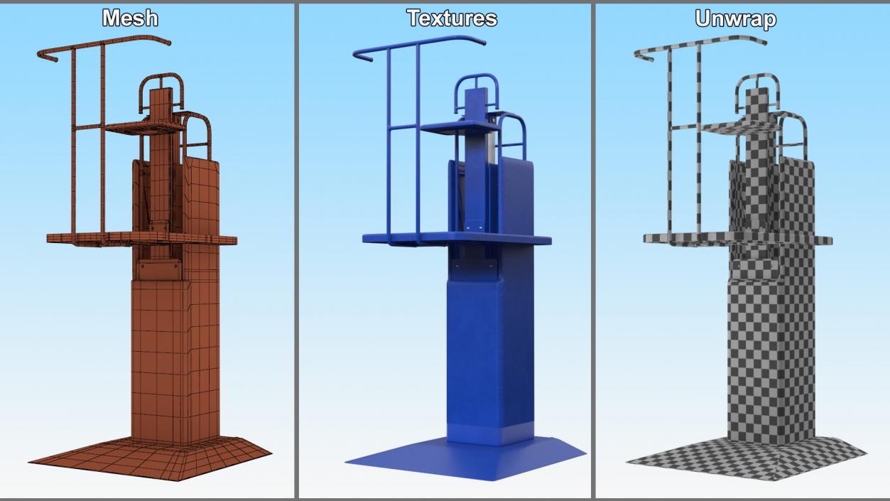 3D Volleyball Umpire Chair Blue model