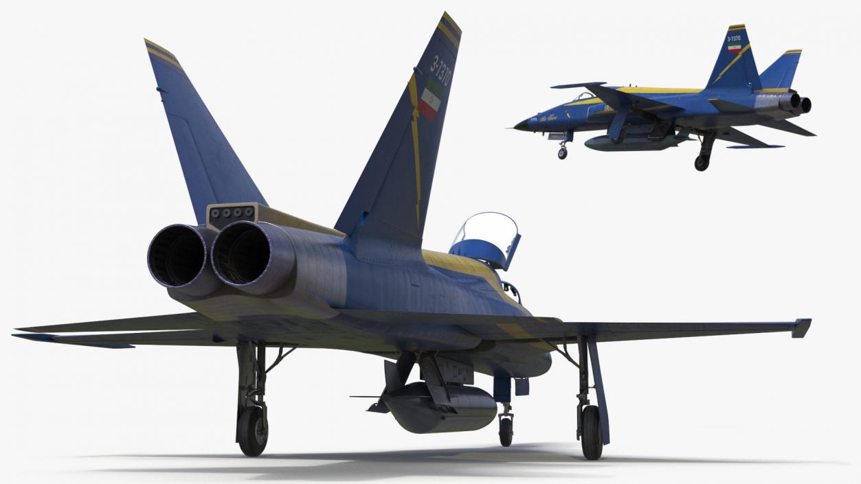 3D model HESA Saeqeh Iranian Combat Aircraft Blue