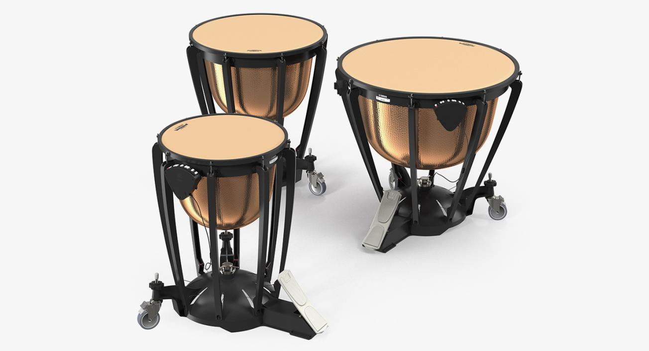 3D Yamaha Concert Timpani Set