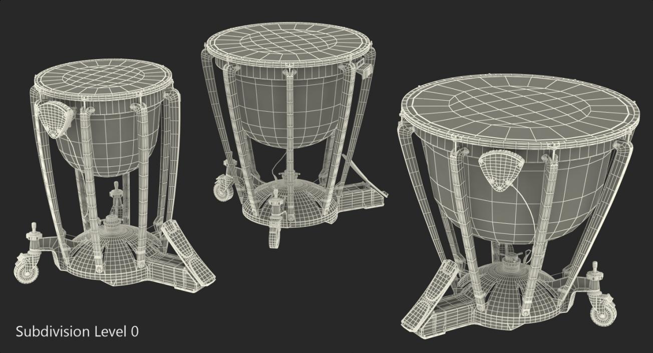 3D Yamaha Concert Timpani Set