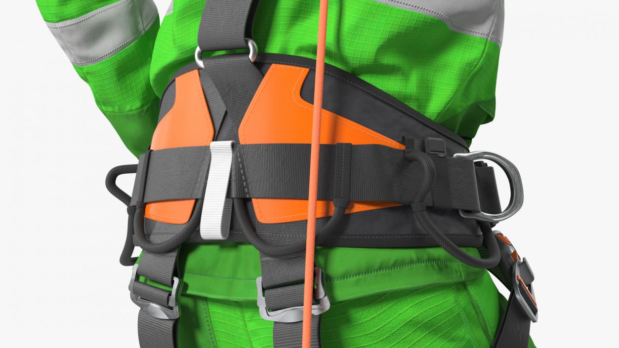 High Altitude Alpinist Worker Suspended 3D model