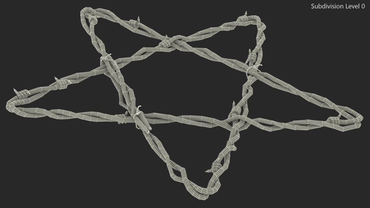 Barbed Wire Star Rusty 3D