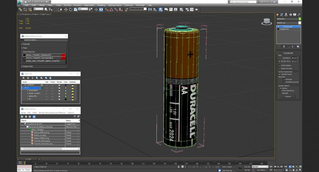 Duracell AA Battery 3D model