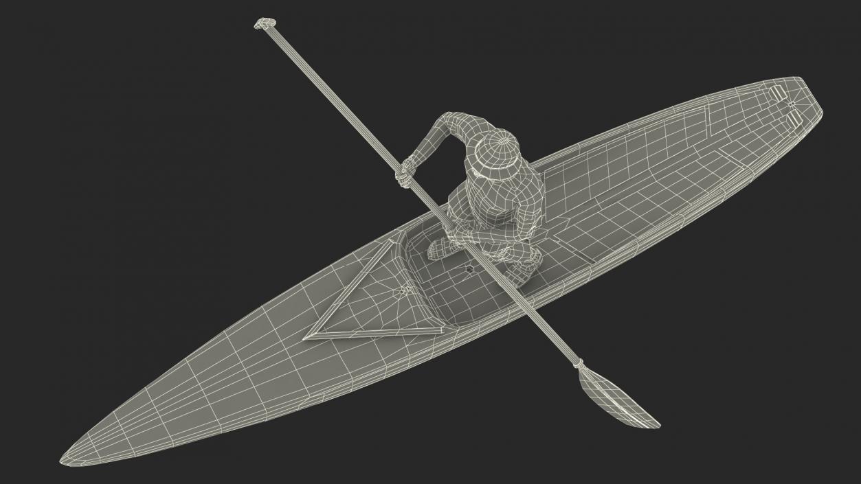 3D model Teen Boy Swimwear on Race SUP Board