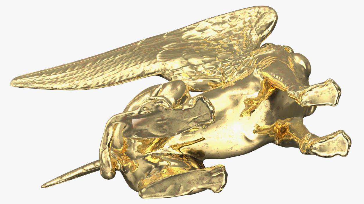 3D Winged Sphinx Gold Sculpture model