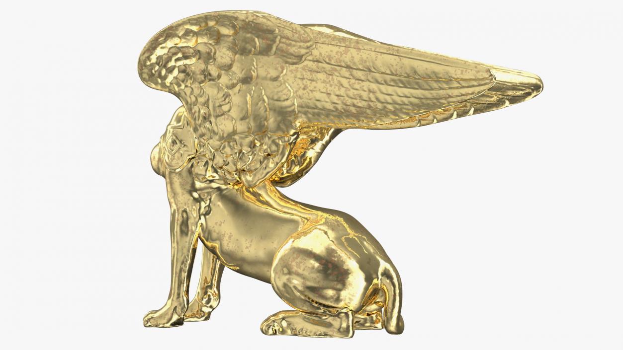 3D Winged Sphinx Gold Sculpture model