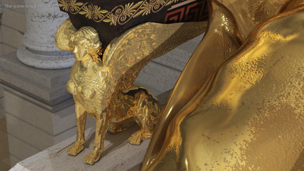 3D Winged Sphinx Gold Sculpture model