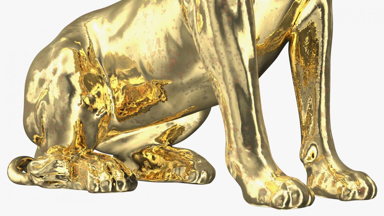 3D Winged Sphinx Gold Sculpture model