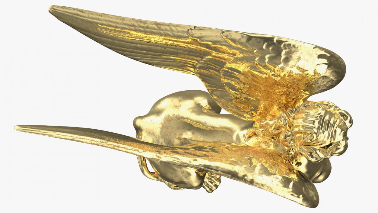 3D Winged Sphinx Gold Sculpture model