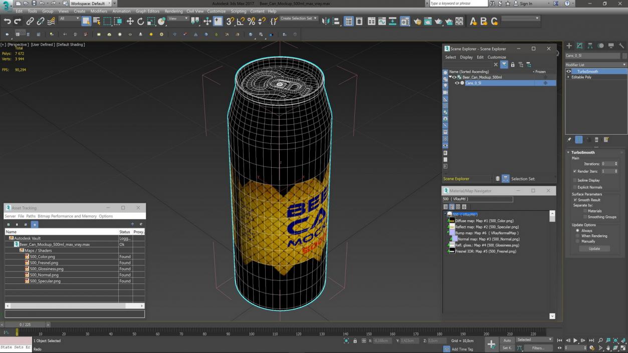 3D Beer Can Mockup 500ml