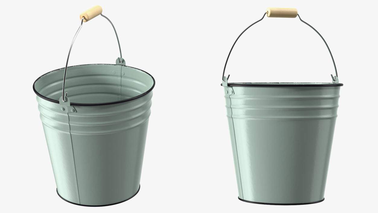 3D model Blue Enamel Bucket with Lid 5L