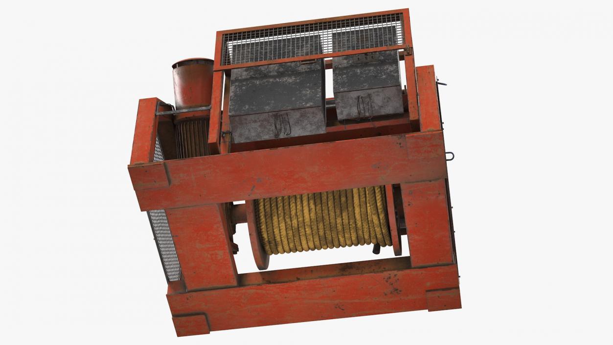 Hydraulic Mooring Winch Rusty 3D model