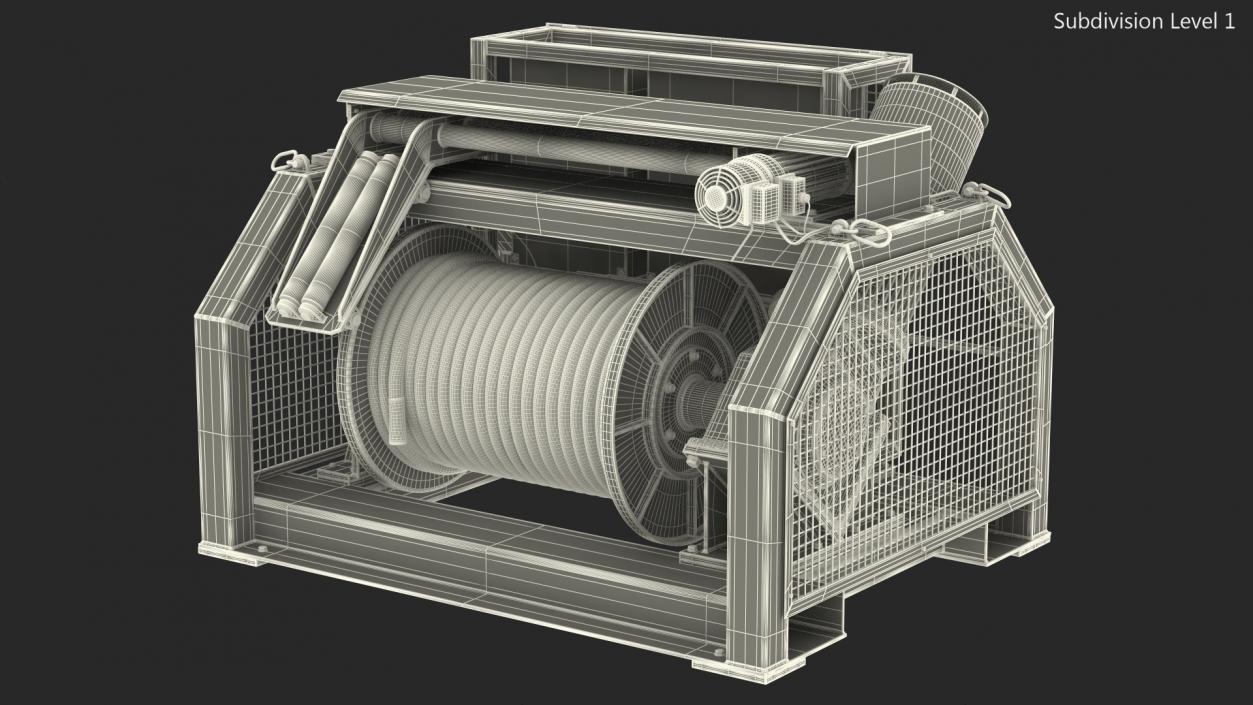 Hydraulic Mooring Winch Rusty 3D model