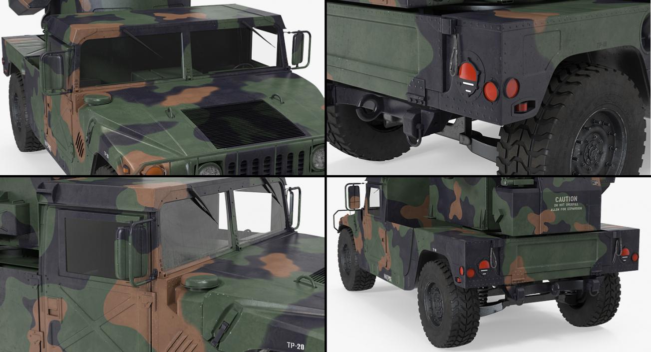 HMMWV M998 Equipped with Avenger Camo 3D