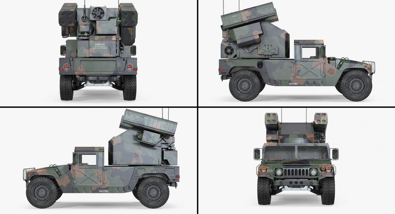 HMMWV M998 Equipped with Avenger Camo 3D