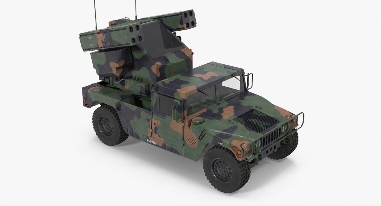 HMMWV M998 Equipped with Avenger Camo 3D