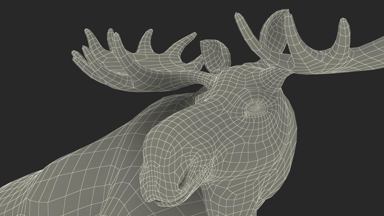 3D Elk Lying Pose Fur model