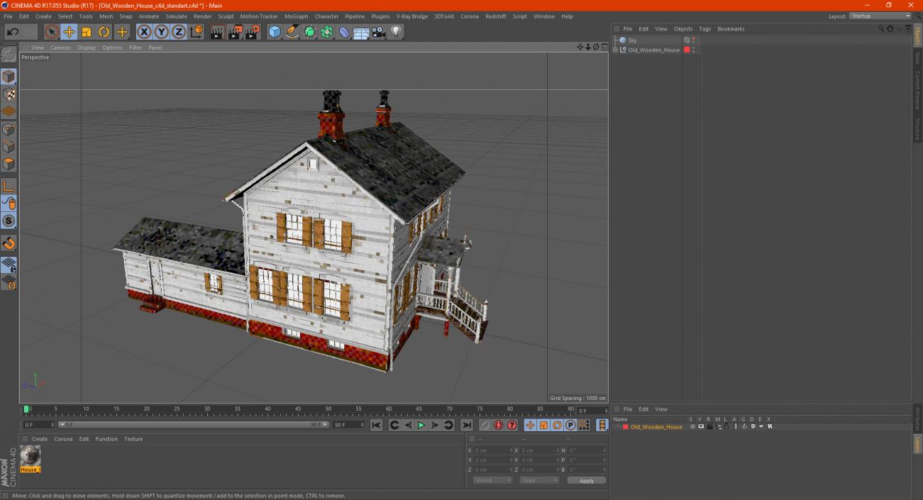 3D Old Wooden House